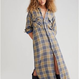 Free people CP Shade plaid maxi top NWOT